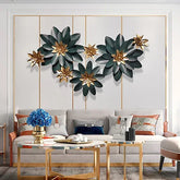 Stylist Flowers   Wall Art – Textured Circular Metal Décor with Artistic Indent Detailing